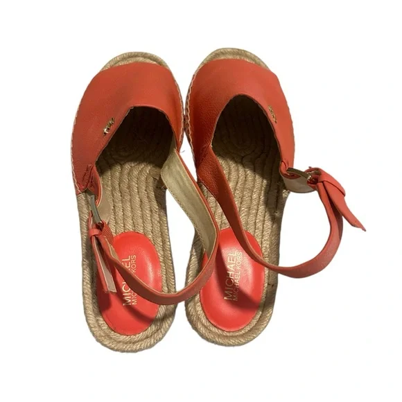 MICHAEL Michael Kors Women's Fisher Leather Espadrille Sandals Size 8.5 - Picture 4 of 7